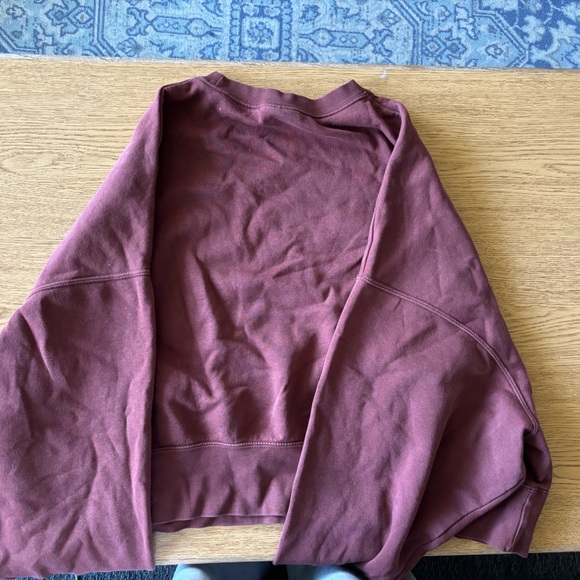 Women's Nike Maroon Cropped Long Sleeve Sweatshirt - Picture 3 of 8